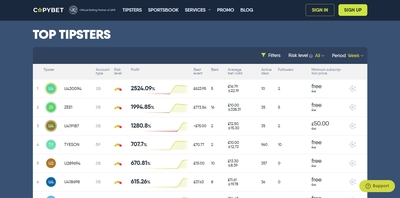 Copybet Interface